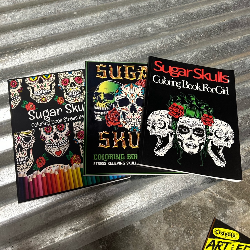 50%offw❤️3 +1 sugar skull coloring books: coloring book for adult coloring books